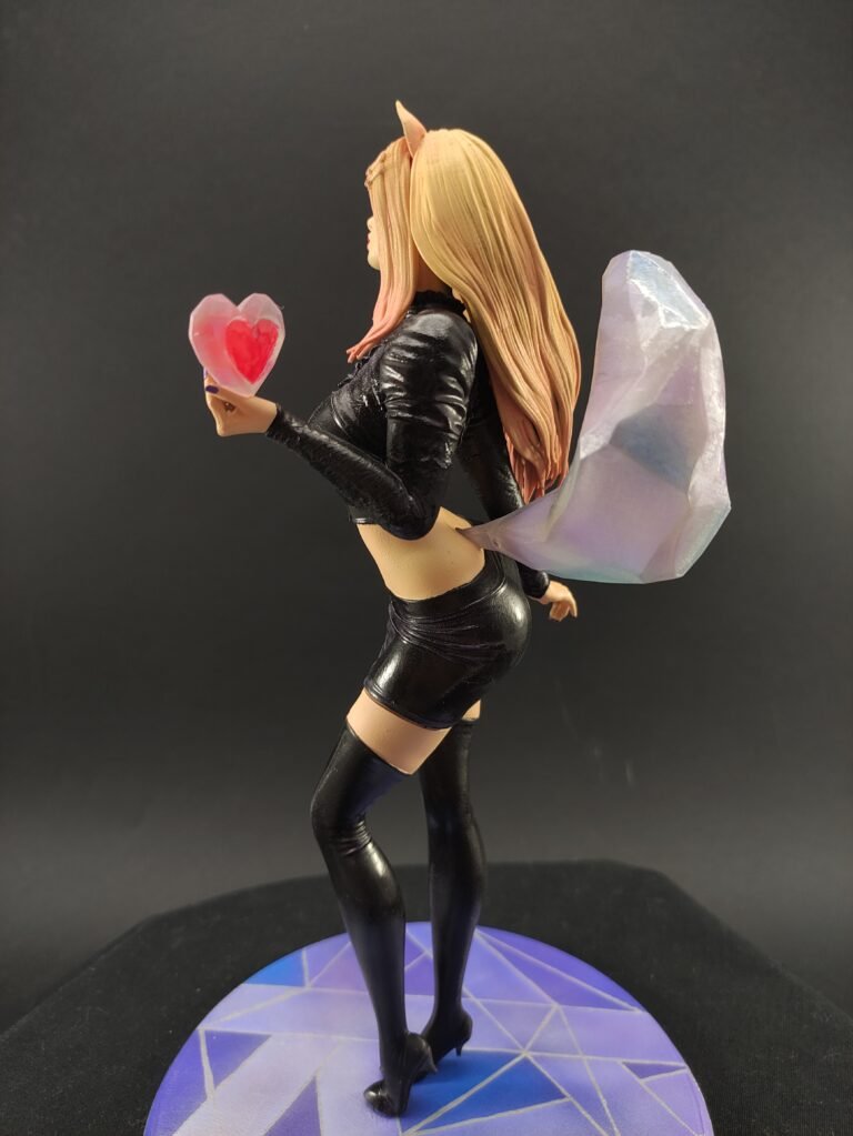 Ahri statue mid-cast, with floating pose and vibrant base
