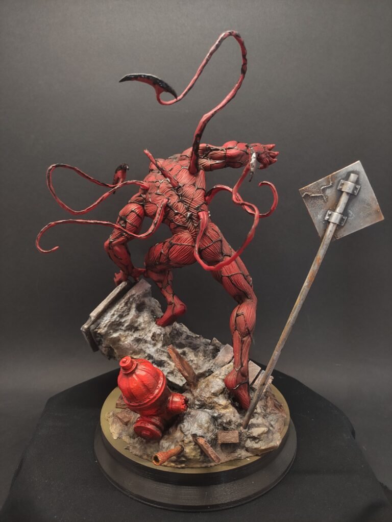 Back view of base and foot placement on ruined terrain