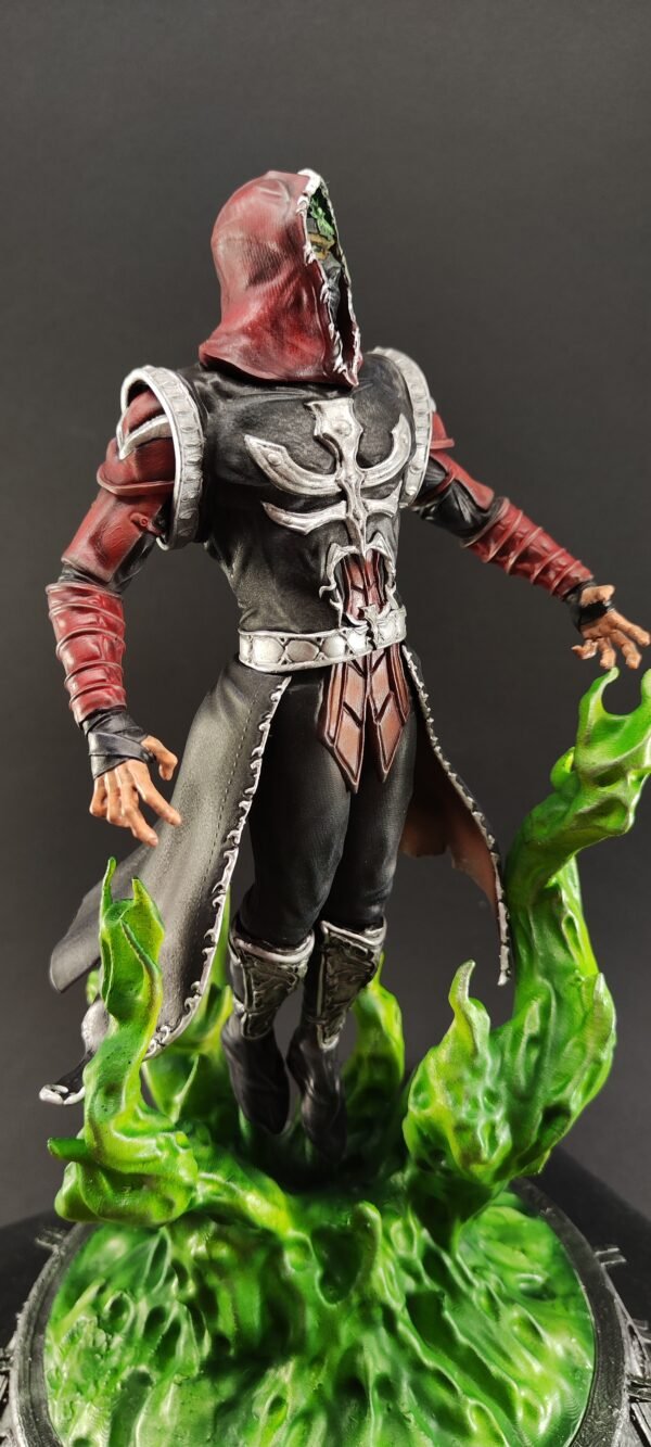 Top view of Ermac resin figure showing base and dynamic form layout