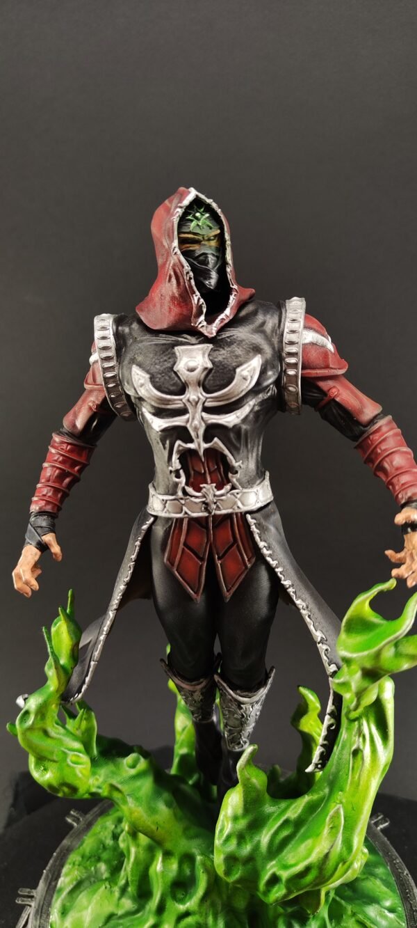 Macro detail of hand-painted belt and armor with airbrushed highlights