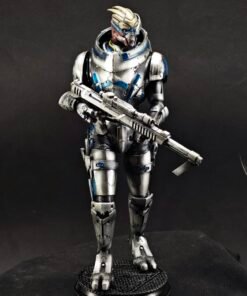 Full-body view of Garrus resin figure in aggressive tactical pose