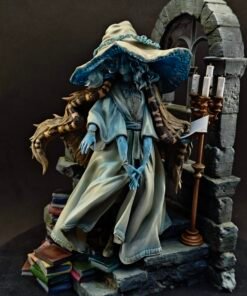 Full-body view of Ranni in calm pose with ornate base and soft color tones