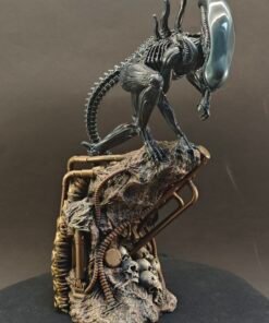 Full-body figure of alien creature with menacing pose and airbrushed shadows