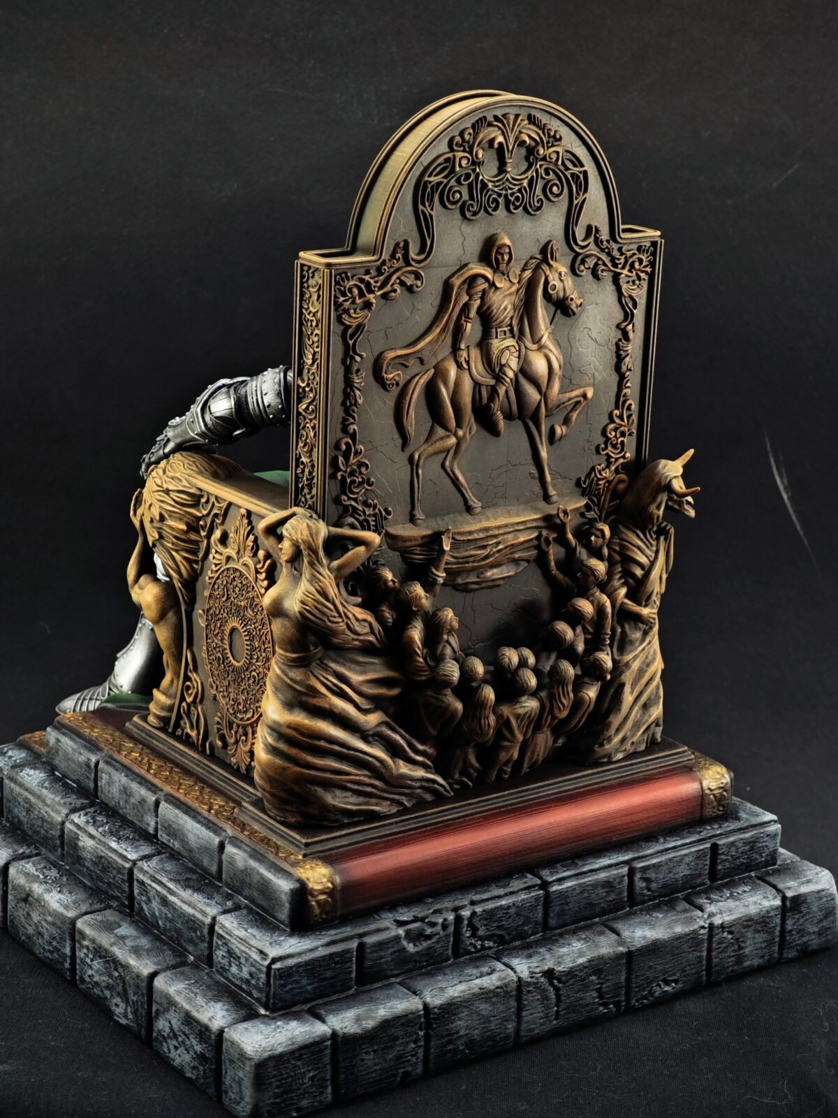 Regal pose of Dr. Doom on throne resin figure