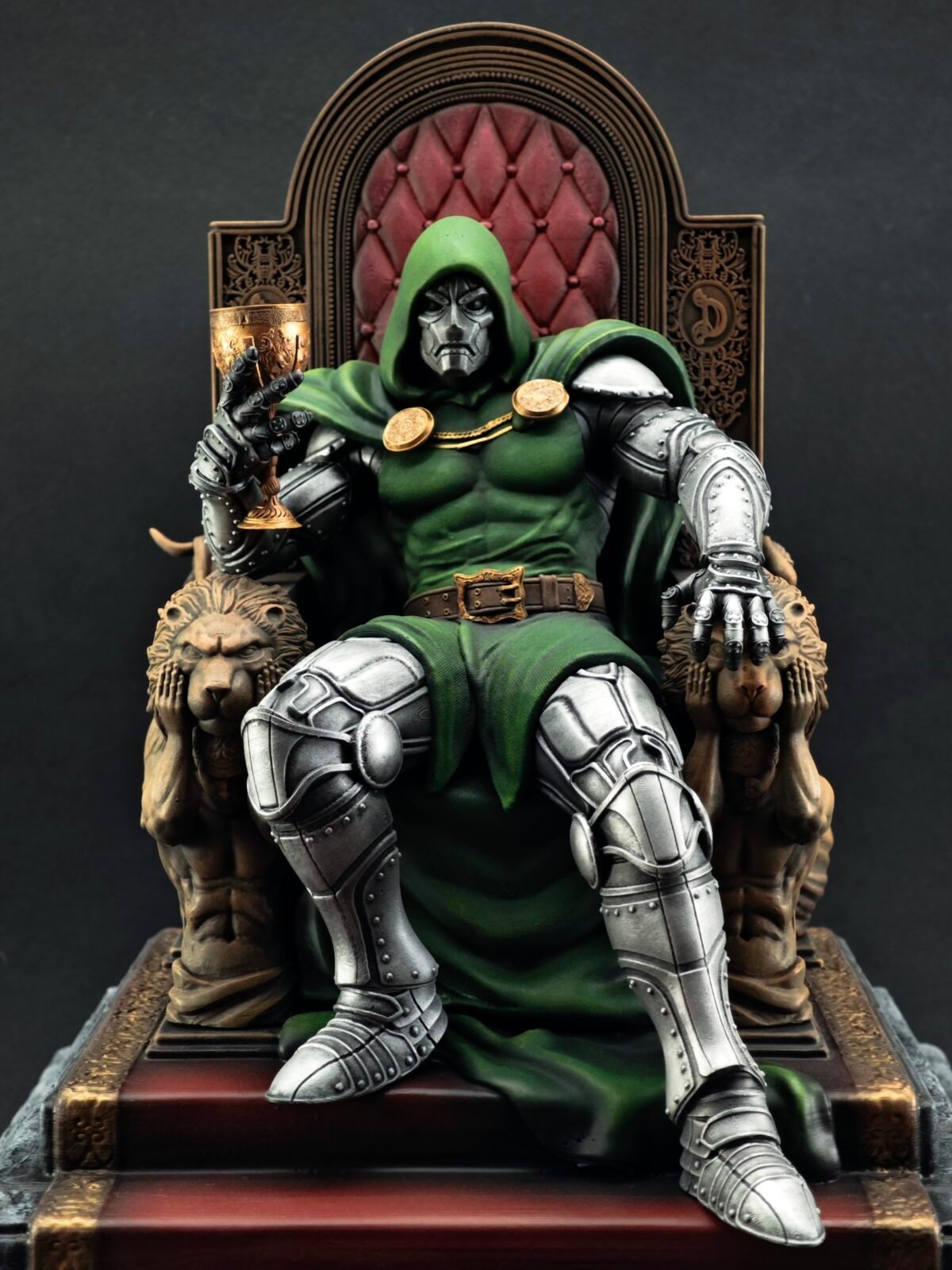 Close-up of hand-painted Marvel villain collectible