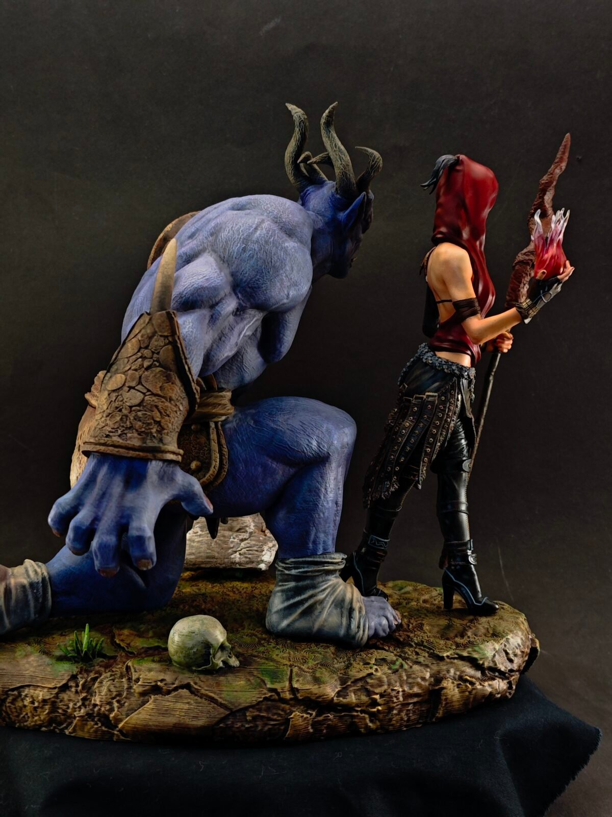 Detailed base and pose of Morrigan 3D print