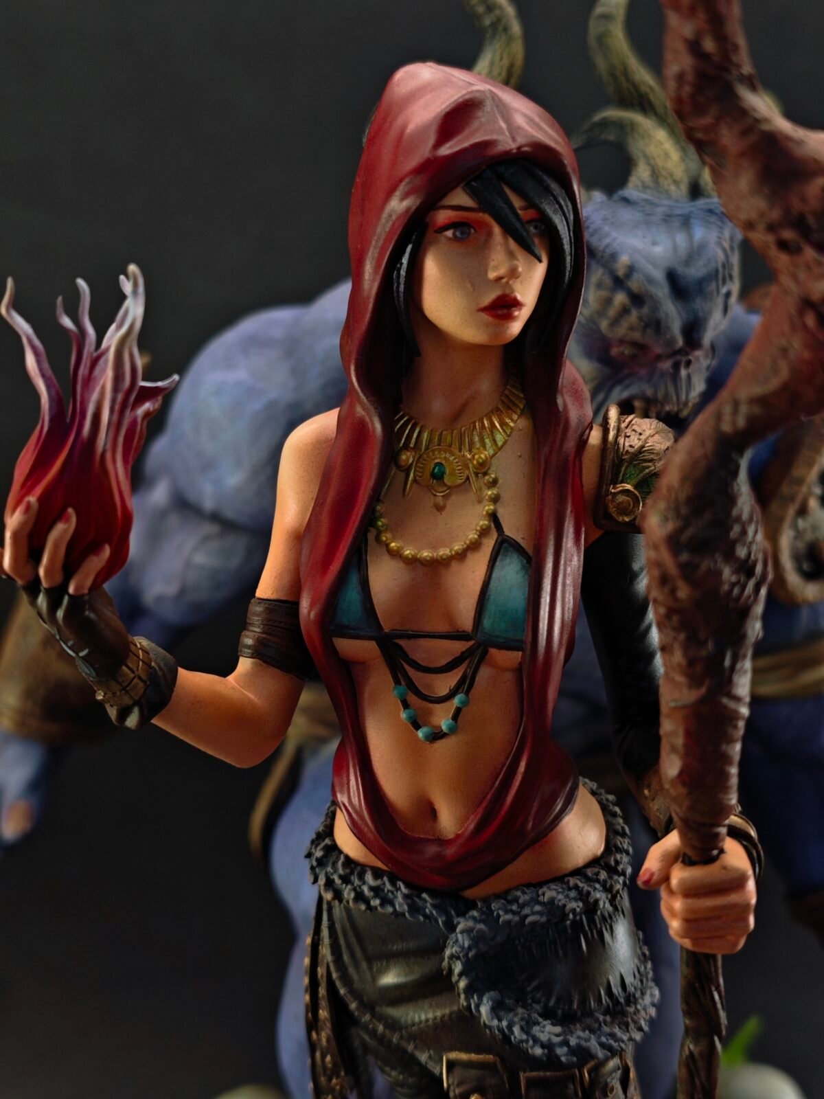Hand-painted figure of Morrigan from Dragon Age