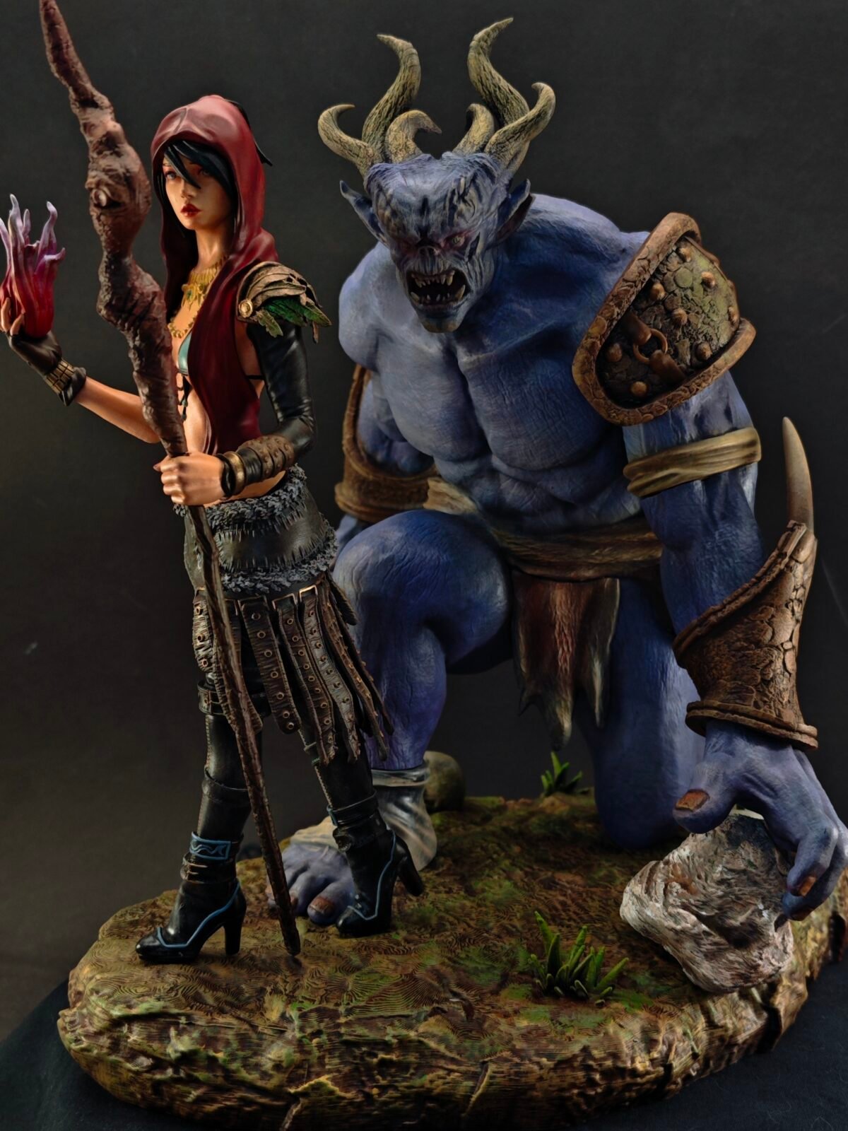 Artistic fantasy figure inspired by video game design