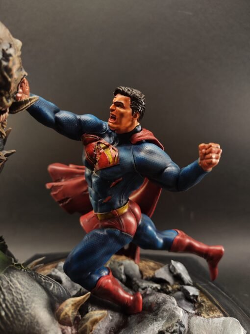 Close-up of Superman’s expression and muscle tone